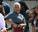 Amber Rose très en beauté sur le tournage de School Dance, de Nick Cannon, à Norwalk, le 18 juin 2012