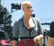 Amber Rose très en beauté sur le tournage de School Dance, de Nick Cannon, à Norwalk, le 18 juin 2012