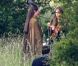 Le tournage du film Maleficent avec Angelina Jolie en sorcière à cornes, en Grande-Bretagne le 20 juin 2012