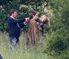 Le tournage du film Maleficent avec Angelina Jolie en sorcière à cornes, en Grande-Bretagne le 20 juin 2012
