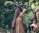 Le tournage sous haute surveillance du film Maleficent avec Angelina Jolie en sorcière à cornes, en Grande-Bretagne le 20 juin 2012