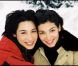 Marie Fugain et sa soeur Laurette en décembre 1999 à Courchevel