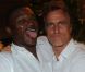 Marcel Dassailly et David Ginola à la Soirée blanche organisée par le chef Christophe Leroy, aux Moulins de Ramatuelle, le dimanche 8 juillet 2012.