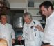 Le chef Christophe Leroy, Christian Vadim et Claude Lelouch à la Soirée blanche, aux Moulins de Ramatuelle, le dimanche 8 juillet 2012.