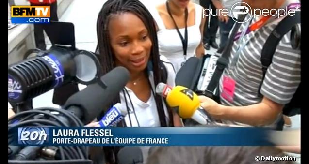Laure Flessel débarque à Londres pour les Jeux olympiques le 24 juillet 2012