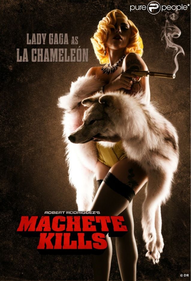 Lady Gaga est La Chaméléon dans  Machete Kills  de Robert Rodriguez. Juin 2012.