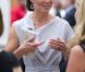 Kate Middleton, dans une robe Roksanda Ilincic, lors de la réception Creative Industries organisée par le Founders Forum et pour la campagne gouvernementale GREAT, à l'Académie royale des arts de Londres, le 30 juillet 2012, en marge des JO.