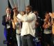 Teddy Riner, le 3 août 2012 au Club France après sa victoire exceptionnelle en finale des Jeux olympiques de Londres