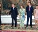 Le roi Juan Carlos Ier d'Espagne, entouré de sa femme la reine Sofia, de son fils le prince Felipe et de sa belle-fille la princesse Letizia, offrait le 8 août 2012 au palais de la Almudaina le traditionnel dîner pour les autorités des îles Baléares dans le cadre des vacances d'été de la famille royale à Palma de Majorque.