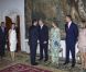 Le roi Juan Carlos Ier d'Espagne, entouré de sa femme la reine Sofia, de son fils le prince Felipe et de sa belle-fille la princesse Letizia, offrait le 8 août 2012 au palais de la Almudaina le traditionnel dîner pour les autorités des îles Baléares dans le cadre des vacances d'été de la famille royale à Palma de Majorque.