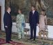 Le roi Juan Carlos Ier d'Espagne, entouré de sa femme la reine Sofia, de son fils le prince Felipe et de sa belle-fille la princesse Letizia, offrait le 8 août 2012 au palais de la Almudaina le traditionnel dîner pour les autorités des îles Baléares dans le cadre des vacances d'été de la famille royale à Palma de Majorque.