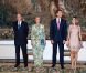Le roi Juan Carlos Ier d'Espagne, entouré de sa femme la reine Sofia, de son fils le prince Felipe et de sa belle-fille la princesse Letizia, offrait le 8 août 2012 au palais de la Almudaina le traditionnel dîner pour les autorités des îles Baléares dans le cadre des vacances d'été de la famille royale à Palma de Majorque.