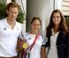 Kate Middleton et le prince Harry en visite au Team GB au village olympique le 9 août 2012 lors des JO de Londres.