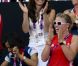 Kate Middleton le 10 août 2012 devant la petite finale de hockey : la duchesse de Cambridge a explosé de joie pour la médaille de bronze décrochée par les hockeyeuses britanniques face à la Nouvelle-Zélande.