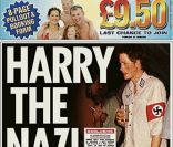 Le prince Harry en nazi à la une de  The Sun  en 2005.