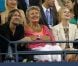 Keith Urban, Shari Vegosen, Nicole Kidman et Jon Vegosen observent la rencontre entre Andy Roddick et Bernard Tomic dans les tribunes du Arthur Ashe Stadium lors de l'US Open. New York, le 31 août 2012.