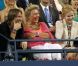 Gênés mais joueurs, Nicole Kidman et Keith Urban ont fait sourire tout l'Arthur Ashe Stadium en s'embrassant à pleine bouche dans les tribunes. New York, le 31 août 2012.
