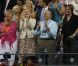 Nicole Kidman et Keith Urban applaudissent Andy Roddick avec Jon Vegosen, président de l'USTA (United States Tennis Association) et sa femme Shari. New York, le 31 août 2012.