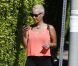 Radieuse, Amber Rose enceinte, à Los Angeles le 2 septembre 2012