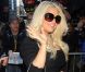 Jessica Simpson, dont nous pouvons admirer l'énorme sac Céline en cuir et python, arrive aux studios de Good Morning America. New York, le 10 septembre 2012.