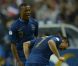 Patrice Evra et Franck Ribery lors du match de l'équipe de France face à la Biélorussie (3-1) en qualification au mondial brésilien le 11 septembre 2012 à Saint-Denis