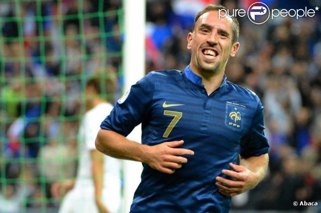 Franck Ribery lors du match de l'équipe de France face à la Biélorussie (3-1) en qualification au mondial brésilien le 11 septembre 2012 à Saint-Denis