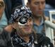 Francis Lalanne, pirate habité et supporter de l'équipe de France le 12 septembre 2012 (Stade de France à Saint-Denis)