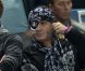 Francis Lalanne, pirate très habité et supporter de l'équipe de France le 12 septembre 2012 à Saint-Denis au Stade de France