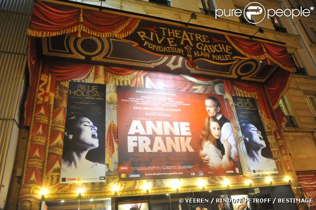 Première de la pièce  Anne Frank  au Théâtre Rive Gauche à Paris, le 11 septembre 2012.