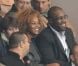 Teddy Riner et sa compagne Luthna lors du match du Paris Saint-Germain face à Toulouse (2-0) le 14 septembre 2012 à Paris