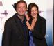 Valérie Karsenti et Frédéric Bouraly lors de la cérémonie de cloture du festival de fiction TV de La Rochelle. 15 septembre 2012