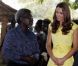  Le prince William et son épouse Kate ont visité un village culturel où les attendaient danses, chants et musiques traditionnels et ont été reçus par des guerriers et femmes en habits traditionnels à Honiara dans les Iles Salomon le 17 septembre 2012 