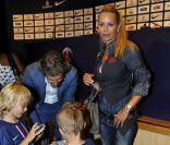 Helena Seger et ses fils Vincent et Maximilian le 18 juillet 2012 au Parc des Princes à Paris 