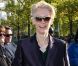 Tilda Swinton arrive à Bercy pour assister au défilé printemps-été 2013 d'Haider Ackermann. Paris, le 29 septembre 2012.