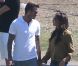 Exclusif - David et Victoria Beckham regardent leurs enfants Brooklyn et Romeo jouer au football a Brentwood, le 23 septembre 2012.