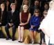 La princesse Charlene de Monaco, au côté de Peter Kriemler, au défilé Akris printemps/été 2013 lors de la Fashion Week de Paris, le 30 septembre 2012 au Palais de Chaillot