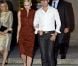 La princesse Charlene de Monaco à Paris le 30 septembre 2012 avec le directeur artistique Albert Kriemler à l'occasion du défilé Akris lors de la Fashion Week.