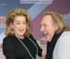 Les acteurs Catherine Deneuve et Gérard Depardieu lors de l'avant première de  Astérix et Obelix : Au service de Sa Majesté , à Berlin, le 1er octobre 2012.