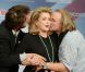 Les acteurs Edouard Baer, Catherine Deneuve et Gérard Depardieu lors de l'avant première de  Astérix et Obelix : Au service de Sa Majesté , à Berlin, le 1er octobre 2012.