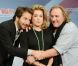 Edouard Baer, Catherine Deneuve et Gérard Depardieu lors de l'avant première de  Astérix et Obelix : Au service de Sa Majesté , à Berlin, le 1er octobre 2012.