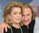 Edouard Baer, Catherine Deneuve et Gérard Depardieu lors de l'avant première de  Astérix et Obelix : Au service de Sa Majesté , à Berlin, le 1er octobre 2012.