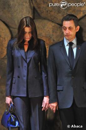 Nicolas Sarkozy et Carla Bruni visite au Yad Vashem Memorial