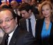 Valérie Trierweiler et François Hollande rencontrent les expatriés français à New York, le 25 septembre 2012.