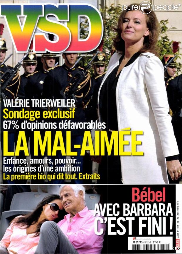 Valérie Trierweiler, la mal-aimée en couverture de  VSD , en kisoques le 4 octobre 2012.