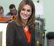 La princesse Letizia d'Espagne visite un centre sportif à Burgos, le 16 octobre 2012.