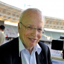 Thierry Roland au stade Rades de Tunis le 28 juillet 2010