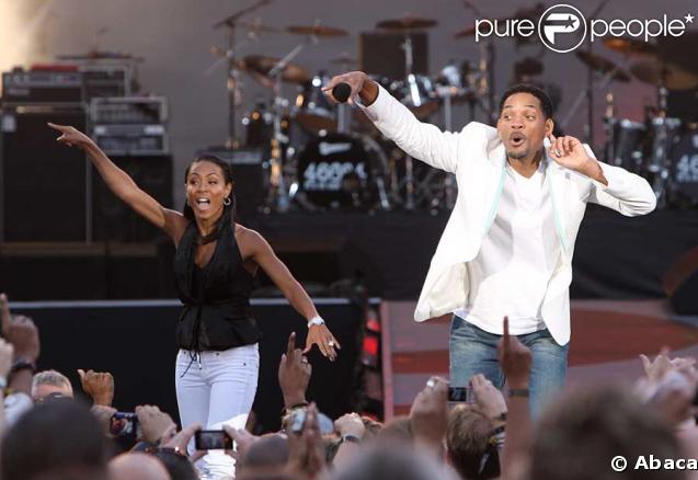 Will Smith et sa femme Jada Pinkett au concert-événement de Mandela