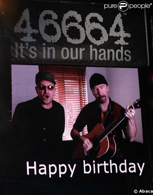 Message de U2 au concert-événement de Mandela