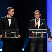Christophe Dechavanne aux Gérard de la télévision animés par ses créateurs Frédéric Royer, Arnaud Demanche et Stéphane Rose au Théâtre Bobino à Paris, le 17 décembre 2012