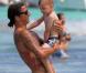 Zlatan Ibrahimovic en vacances sur l'île de Formentera le 15 juillet 2012 avec son fils Vincent, quelques jours avant de signer au Paris Saint-Germain